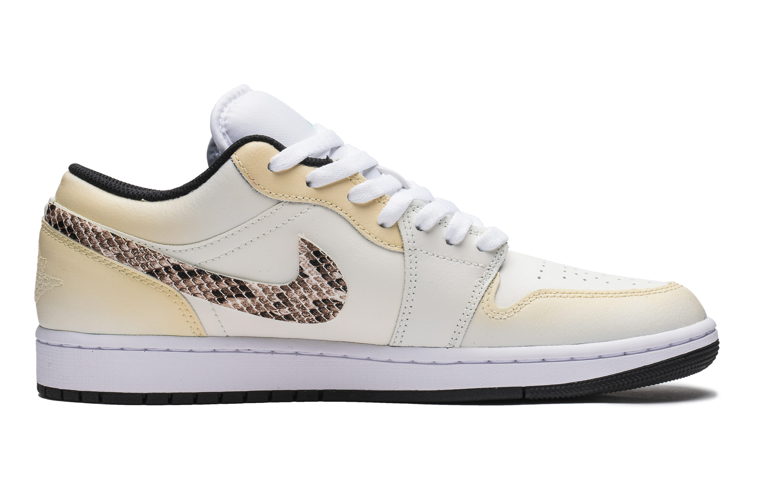 Jordan Air Jordan 1 Slip Resistant Abrasion Resistant Low top Vintage Basketball Shoes Men’s Brown Yellow