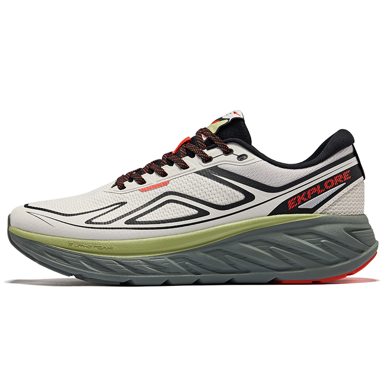 Erke Abrasion Resistant Lightweight Rebound Low top Qidan Technology Running Shoes Men’s Wild Gray Jet Black