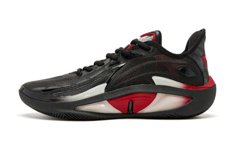 QIAODAN Cushioning, Wear Resistant Low top Basketball Shoes Men’s Black Sports Style Red