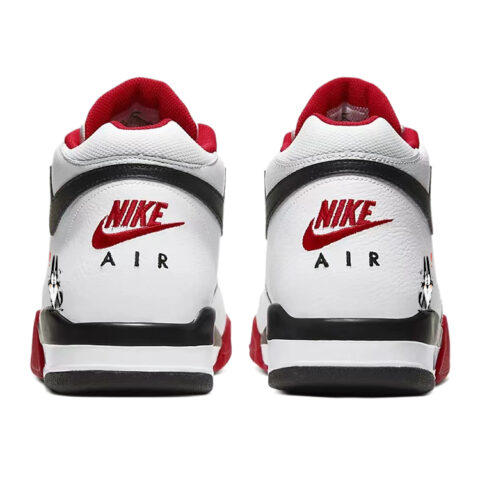 Nike Flight Legacy Cushioning Slip Resistant Mid top Vintage Basketball Shoes Unisex Red White