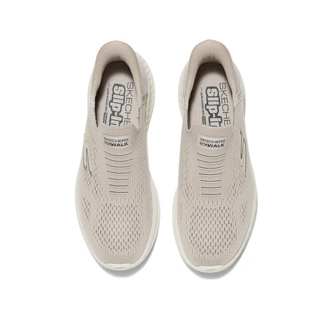 Skechers MEN’S GO WALK Fabric Comfortable Abrasion Resistant Low top Casual Shoes Men’s Taupe