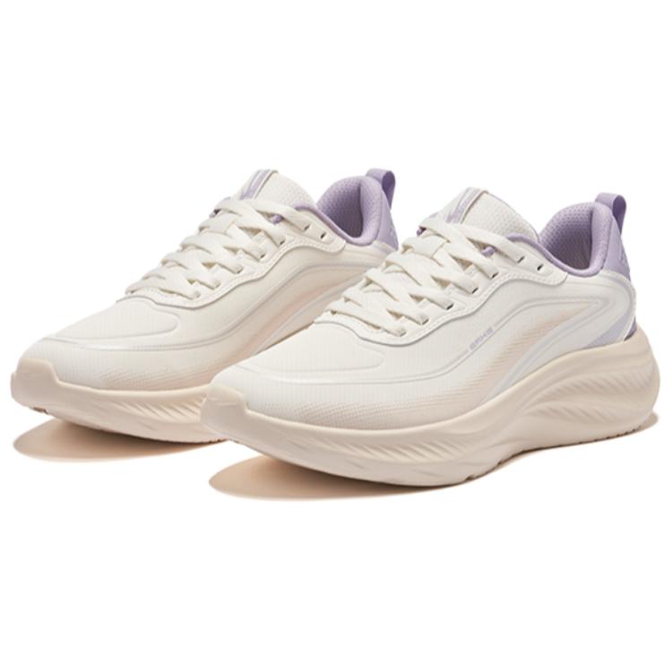 Erke Cloud Chase Running Shoes Women’s Low Top Microcrystal White, Misty Purple