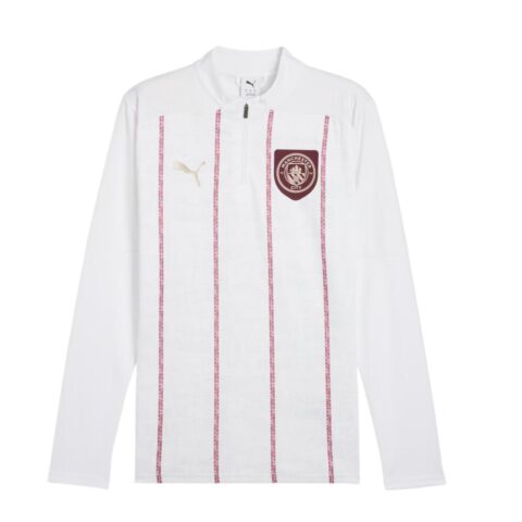 PUMA Manchester CityQuarter Zip Soccer Jersey Men’s White