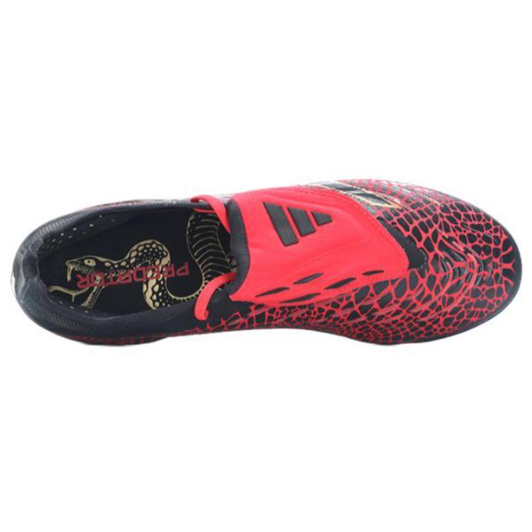 Adidas PREDATOR ELITE Slip Resistant Abrasion Resistant Soccer Shoes Unisex Black Red