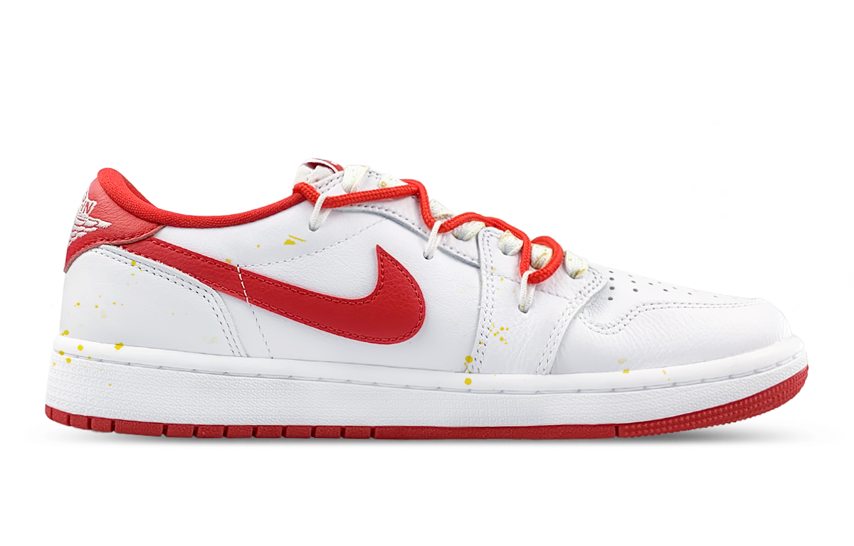 Jordan 1 Breathable Low top Vintage Unisex White Pink