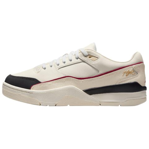 Jordan FLIGHT COURT Slip Resistant Abrasion Resistant Low top Vintage Basketball Shoes Men’s Beige Black