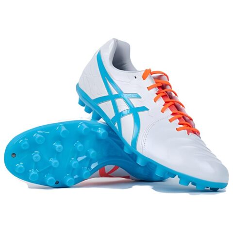 Asics Ds Light Club AG Artificial Ground Kangaroo Leather Soccer Shoes Men’s White Blue