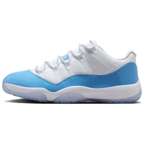 Jordan Air Jordan 11 Abrasion Resistant Low top Vintage Basketball Shoes Unisex White Blue