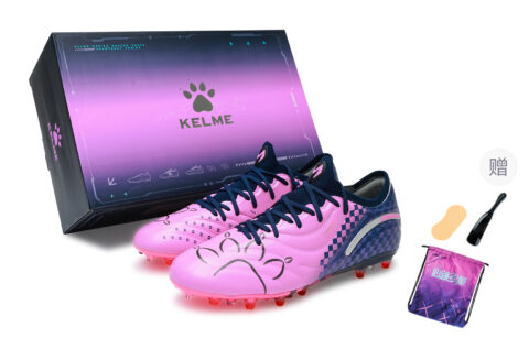 KELME Master 2.0 MG Multi Ground Cushioning Slip Resistant Breathable Soccer Shoes Unisex Dark Blue Neon Pink