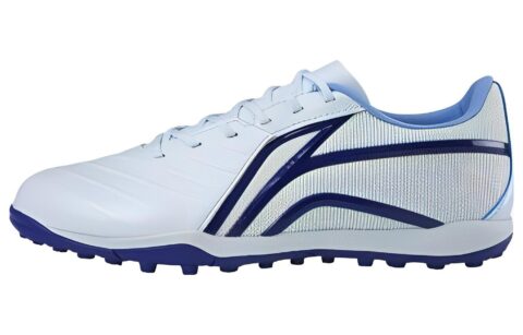 Li Ning AG Artificial Ground Artificial Turf Cushioning Slip Resistant Abrasion Resistant Soccer Shoes Men’s Blue White