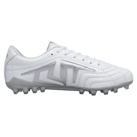 TLSS. MG Multi Ground Artificial Turf Cushioning Lightweight Soccer Shoes Men’s White Silver