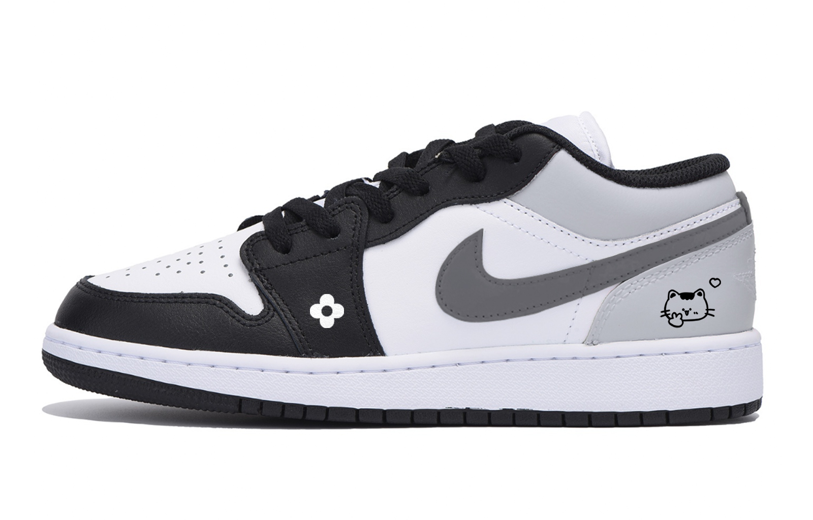 Jordan Air Jordan 1 Low top Vintage Basketball Shoes Men’s White Dark Gray