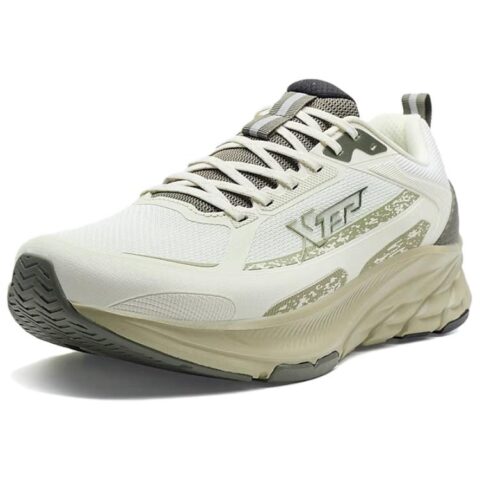 XTEP Textile, Synthetic Leather Breathable Cushioning Rebound Low top Casual Running Shoes Men’s White Green