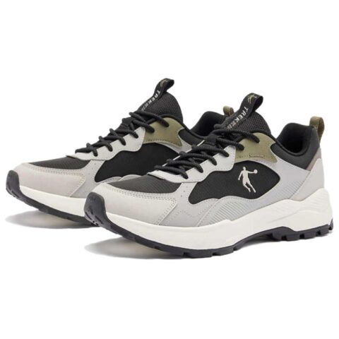 QIAODAN Slip Resistant Abrasion Resistant Low top Casual Trail Running Shoes Men’s Black Gray
