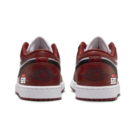 Jordan Air Jordan 1 Slip Resistant Abrasion Resistant Low top Vintage Basketball Shoes Unisex Red