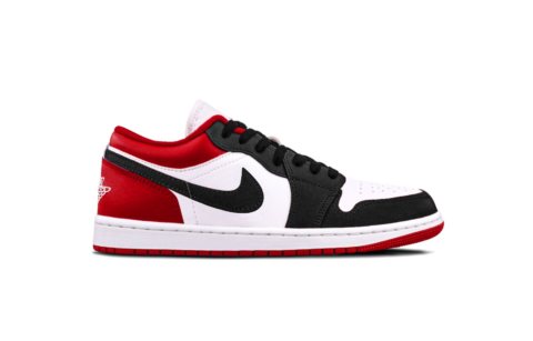 Jordan Air Jordan 1 Bred Toe 1.0 Cushioning, Wear Resistant Low top Vintage Basketball Shoes Unisex Red Black