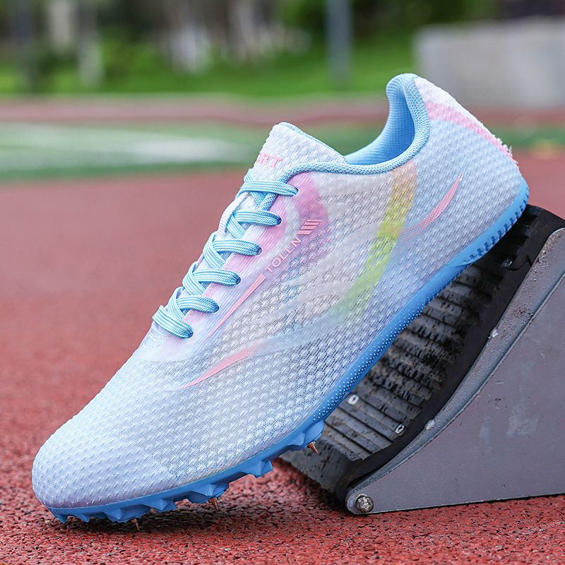 BIANSULONG Cushioning Slip Resistant Abrasion Resistant Coverage Casual Running Shoes Unisex Light Blue Pink