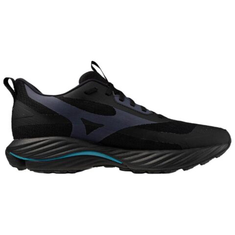 Mizuno Wave Rider Waterproof And Breathable Reflective Running Shoes Unisex Black Blue