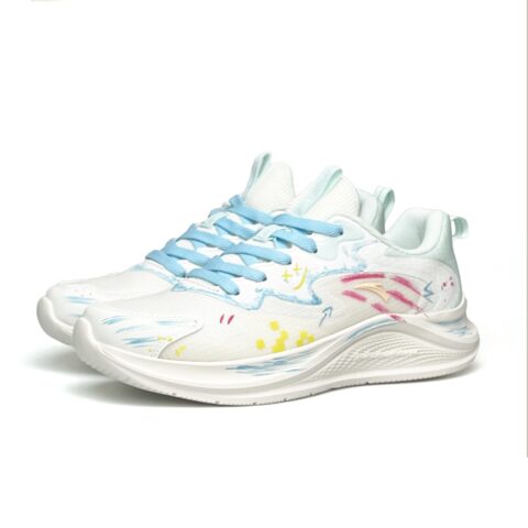 Anta Slip Resistant Coverage Balance Low top Casual Running Shoes Women’s White Pink Blue