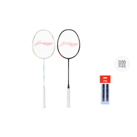 Li Ning Thunder Mini Cannon Badminton Rackets Offensive Type Heavy Head, Stiff Shaft Entry level Cyan+Black
