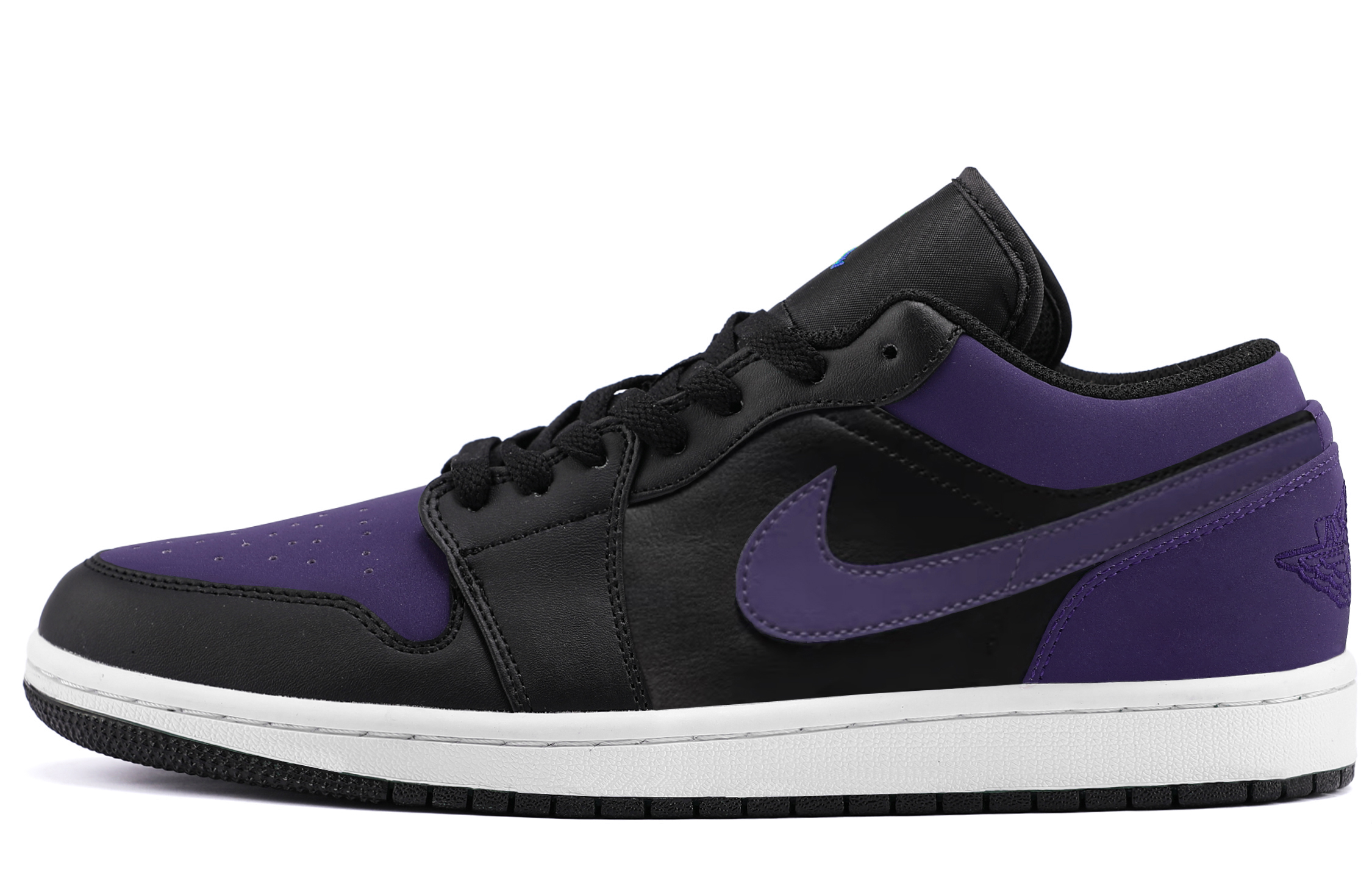 Jordan Air Jordan 1 Lightweight Low top Vintage Basketball Shoes Unisex Purple Black