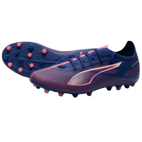 PUMA Ultra 5 Match MG Multi Ground Artificial Turf Breathable Soccer Shoes Men’s Fuchsia
