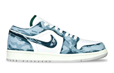 Jordan Air Jordan 1 Slip Resistant Abrasion Resistant Low top Vintage Basketball Shoes Unisex Blue