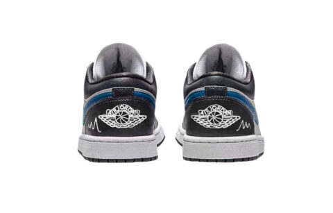 Jordan Air Jordan 1 Beach Seagull Leather Support Low top Vintage Basketball Shoes Unisex Black Blue
