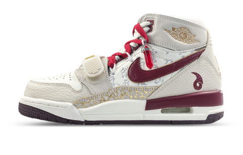 Jordan Legacy 312 Slip Resistant Abrasion Resistant High top Vintage Basketball Shoes Unisex White Red