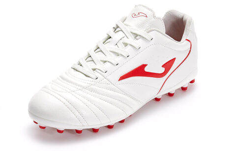 Joma Aguila MG Multi Ground Artificial Turf Kangaroo Leather Abrasion Resistant Coverage Soccer Shoes Men’s White Red