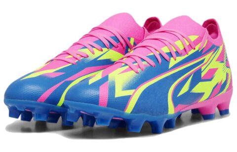PUMA Ultra Match ENERGY FG/AG Soccer Shoes Unisex Pink Blue Green