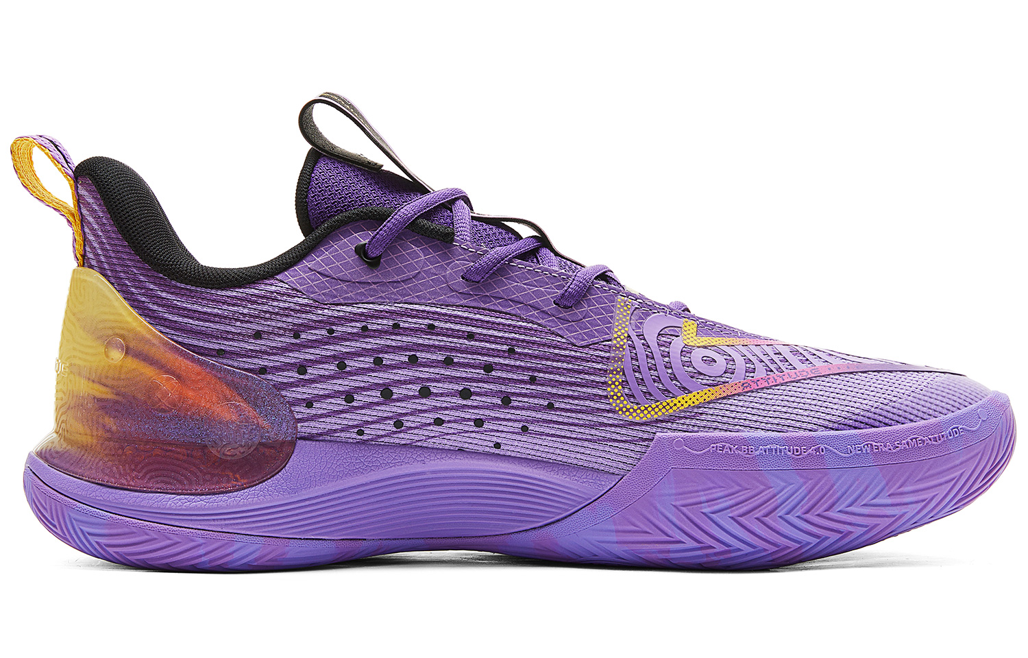 PEAK Taichi Triangle 4.0 Basketball Shoes Men’s Low Top Purple Floral Yarn