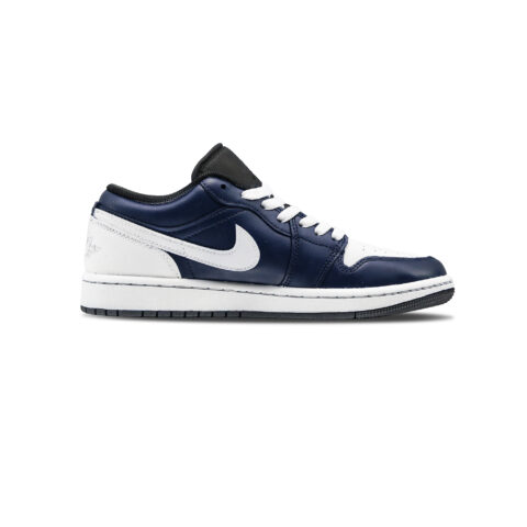 Jordan Air Jordan 1 Abrasion Resistant Low top Vintage Basketball Shoes Unisex White Blue