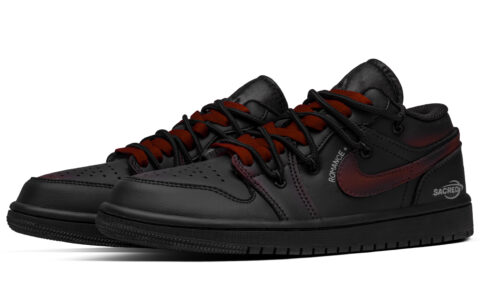 Jordan Air Jordan 1 Wine Stain Leather Abrasion Resistant Abrasion Resistant Low top Vintage Basketball Shoes Unisex