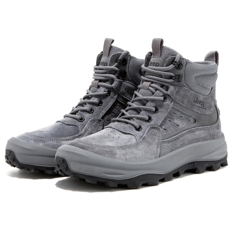 Jeep Comfortable Cushioning, Wear Resistant High top Hiking Shoes Men’s Gray