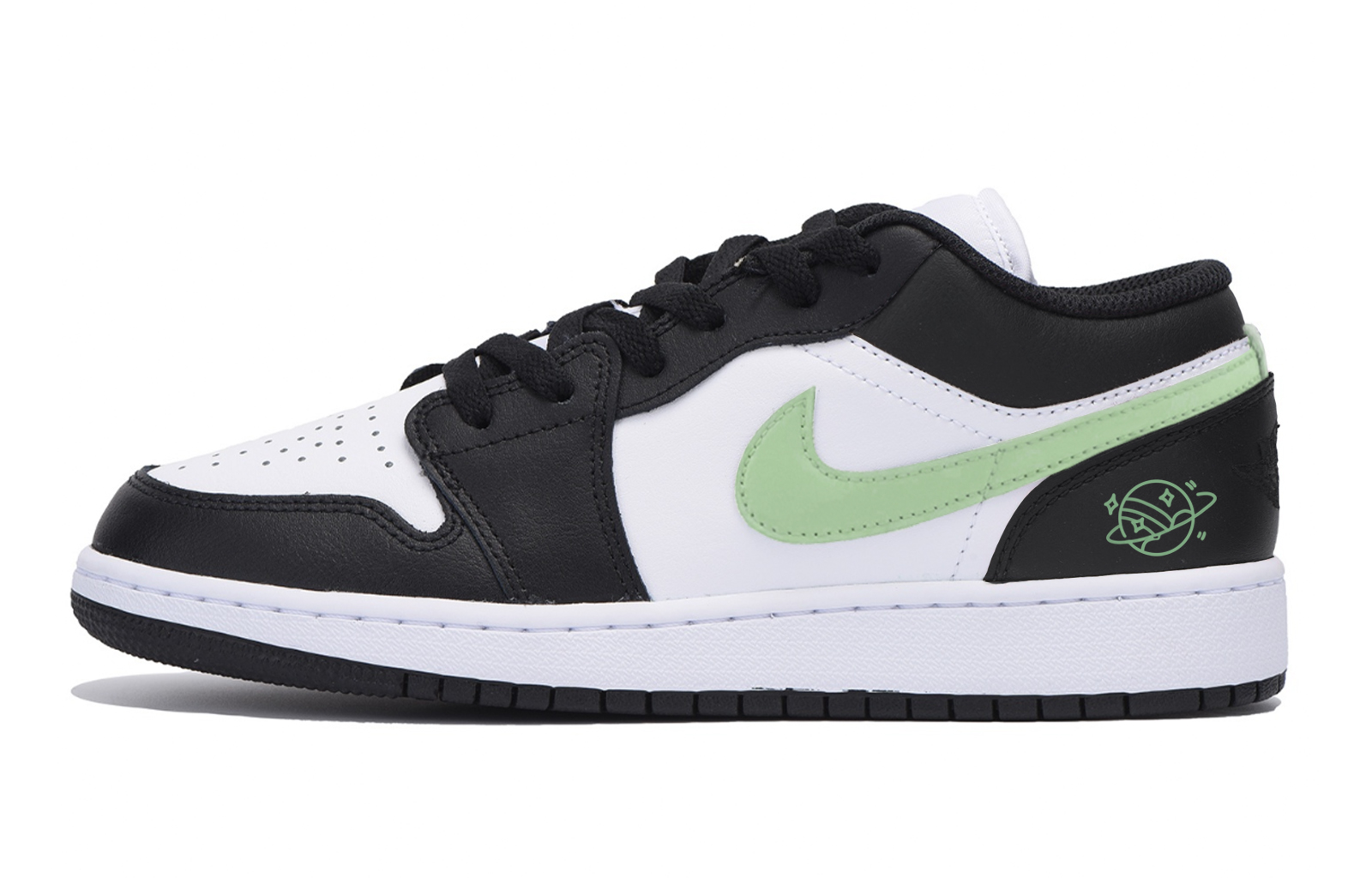 Jordan Air Jordan 1 Slip Resistant Abrasion Resistant Low top Vintage Basketball Shoes Men’s Black Green