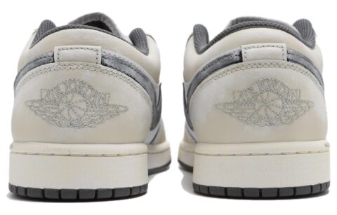 Jordan Air Jordan 1 Abrasion Resistant Low top Vintage Basketball Shoes Unisex Beige Yellow