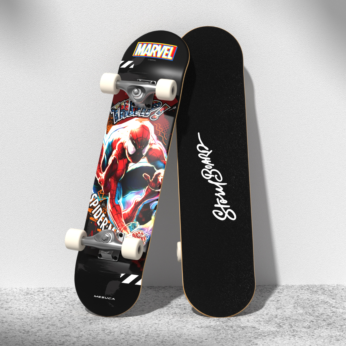 MESUCA MARVEL Spider Man Skateboard Seven Layer Imported Maple Unisex