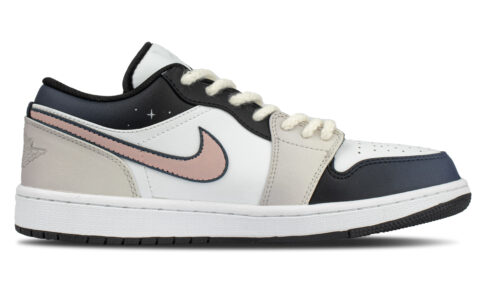 Jordan Air Jordan 1 Abrasion Resistant Abrasion Resistant Low top Vintage Basketball Shoes Unisex Black Pink