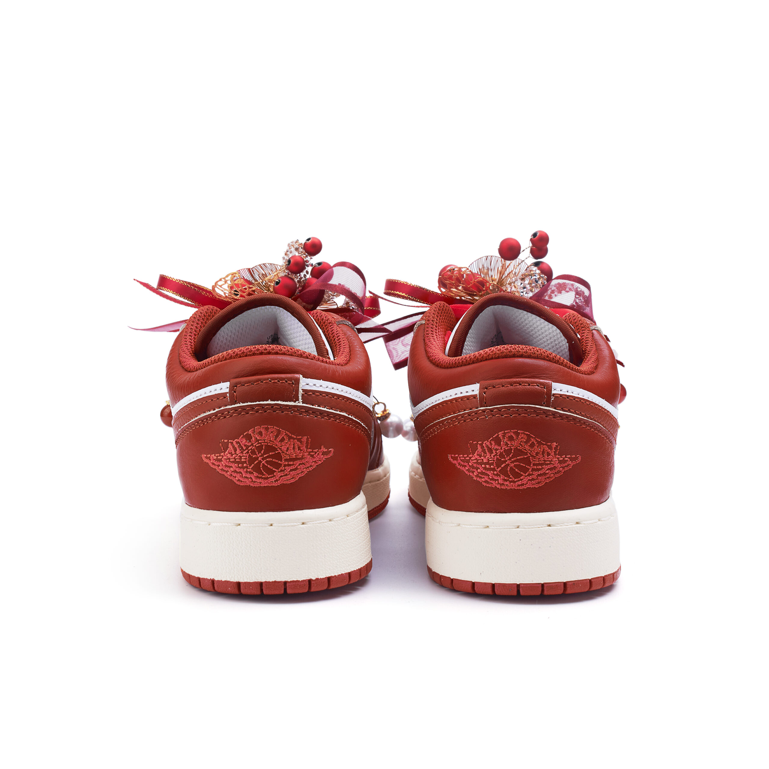 Jordan Air Jordan 1 Slip Resistant Abrasion Resistant Low top Vintage Basketball Shoes Women’s Red