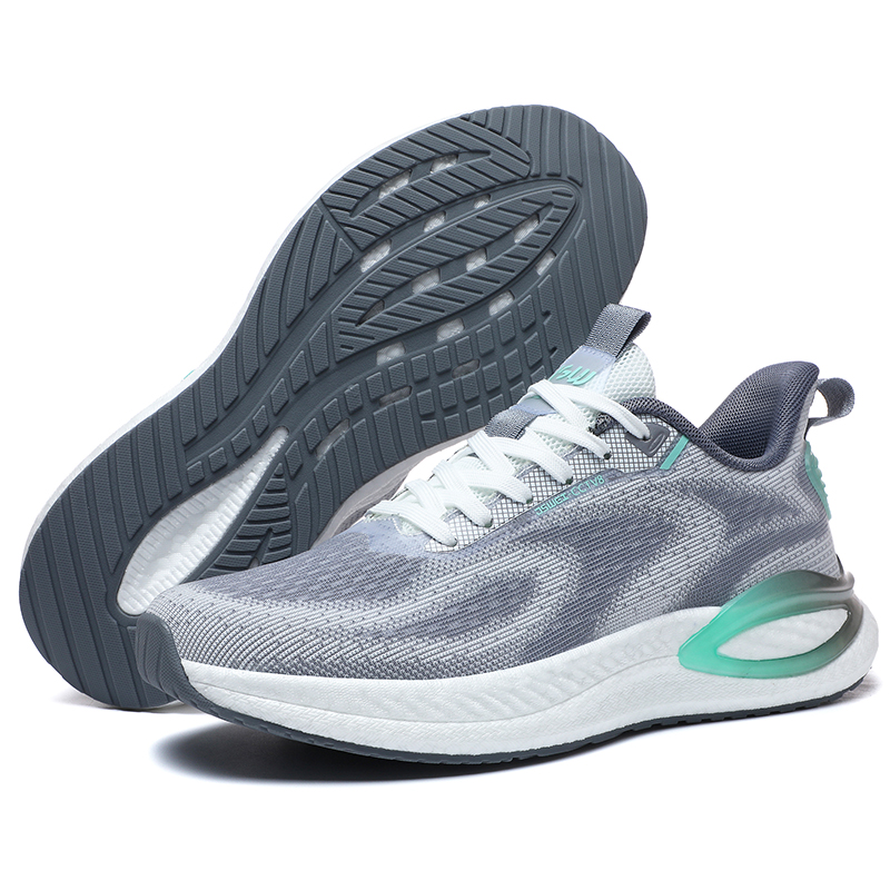 JSWEI Slip Resistant, Abrasion Resistant, Breathable Low top Casual Running Shoes Men’s White Gray