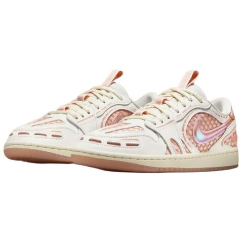 Jordan Air Jordan 1 Abrasion Resistant Low top Vintage Basketball Shoes Women’s Pink White