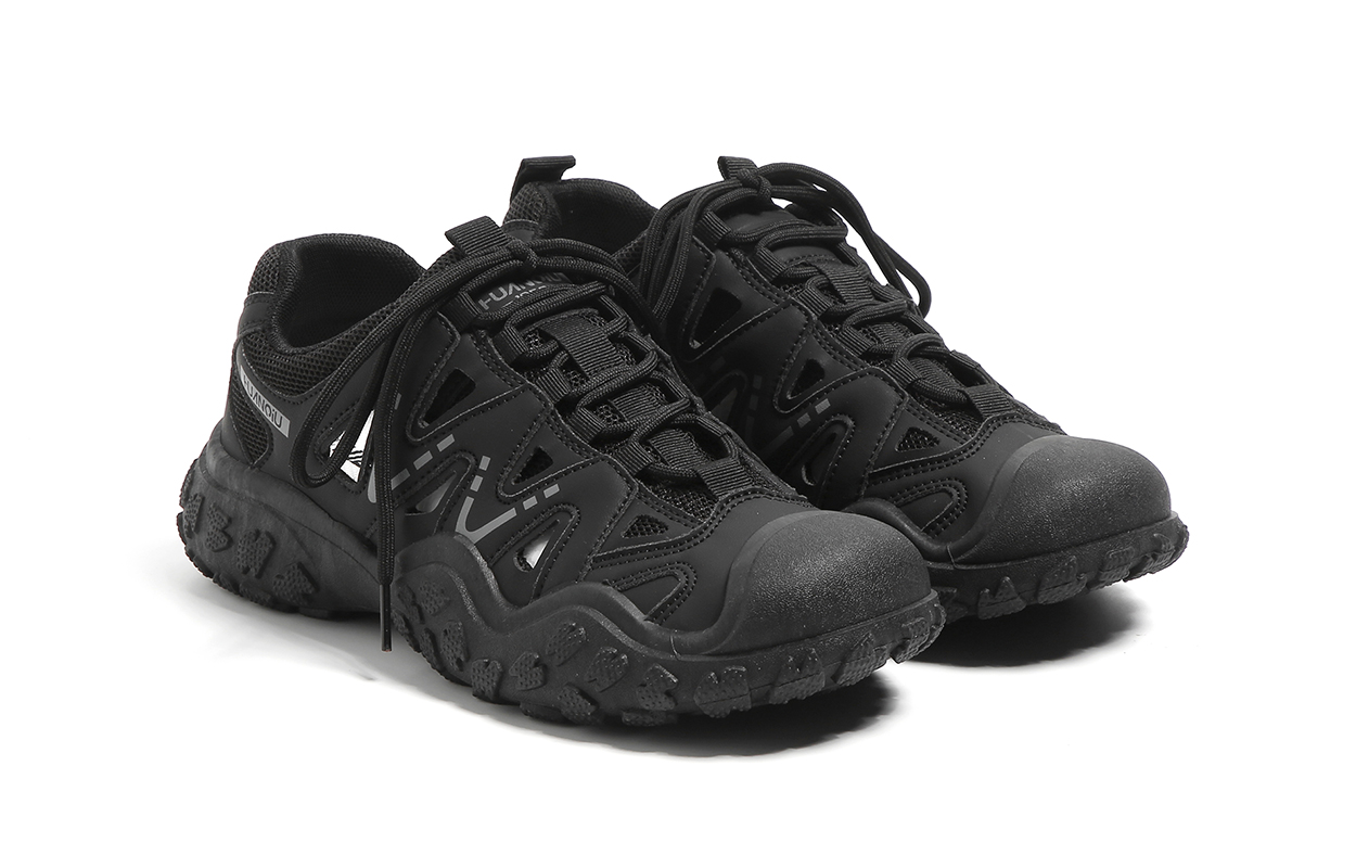HUANQIU Abrasion Resistant, Breathable, Impact Resistant Low top Mountaineering Shoes Men’s Black