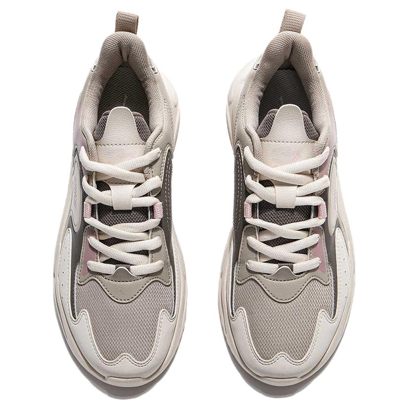 Erke Cushioning Lightweight Cushioning Lightweight Low top Casual Running Shoes Women’s Beige Pink Brown