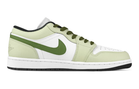 Jordan Air Jordan 1 Sentimental Longing, Heart Box Low top Vintage Basketball Shoes Unisex White Green