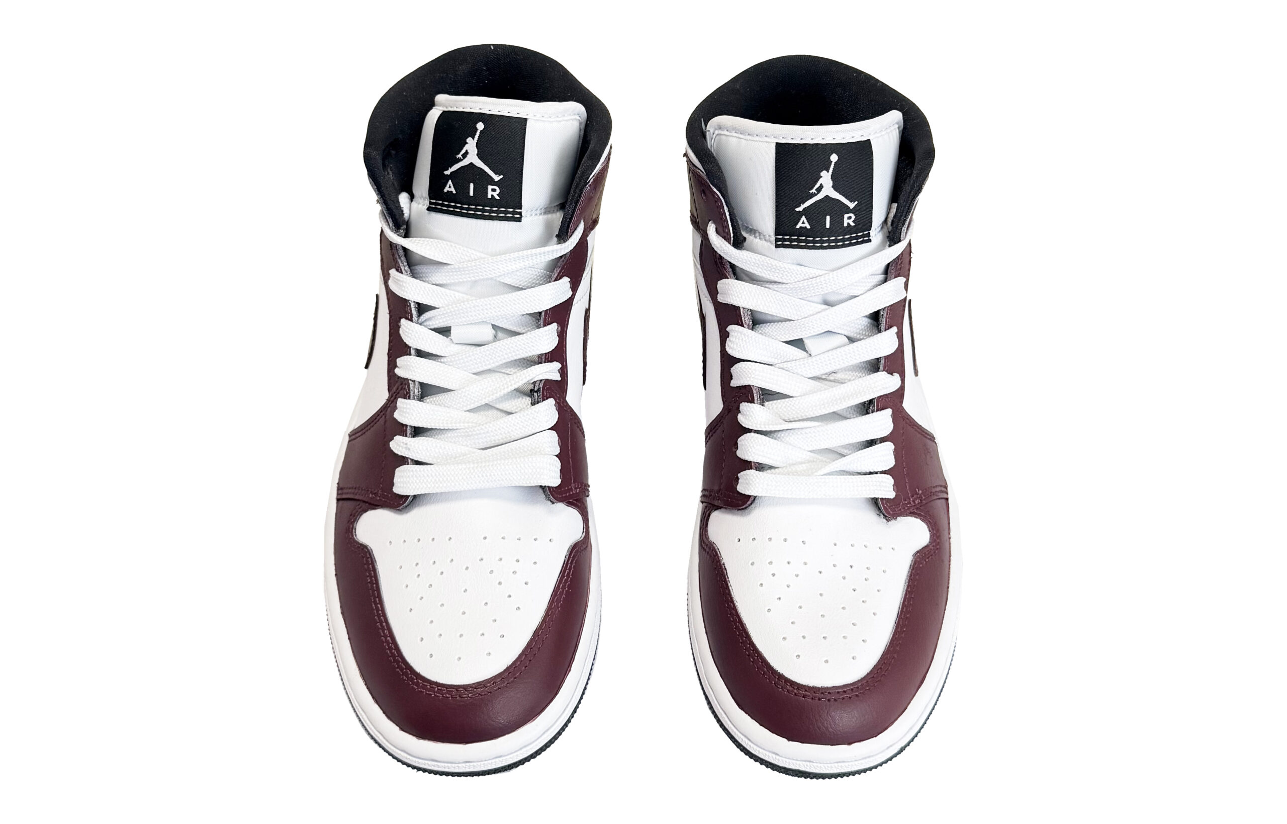 Jordan Air Jordan 1 Wear resistant And Lightweight Mid top Vintage Basketball Shoes Women’s White Red