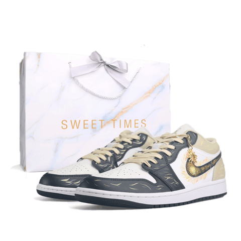 Jordan Air Jordan 1 Sunflower Shadow, Special Shopping Bag Abrasion Resistant Low top Vintage Basketball Shoes Unisex