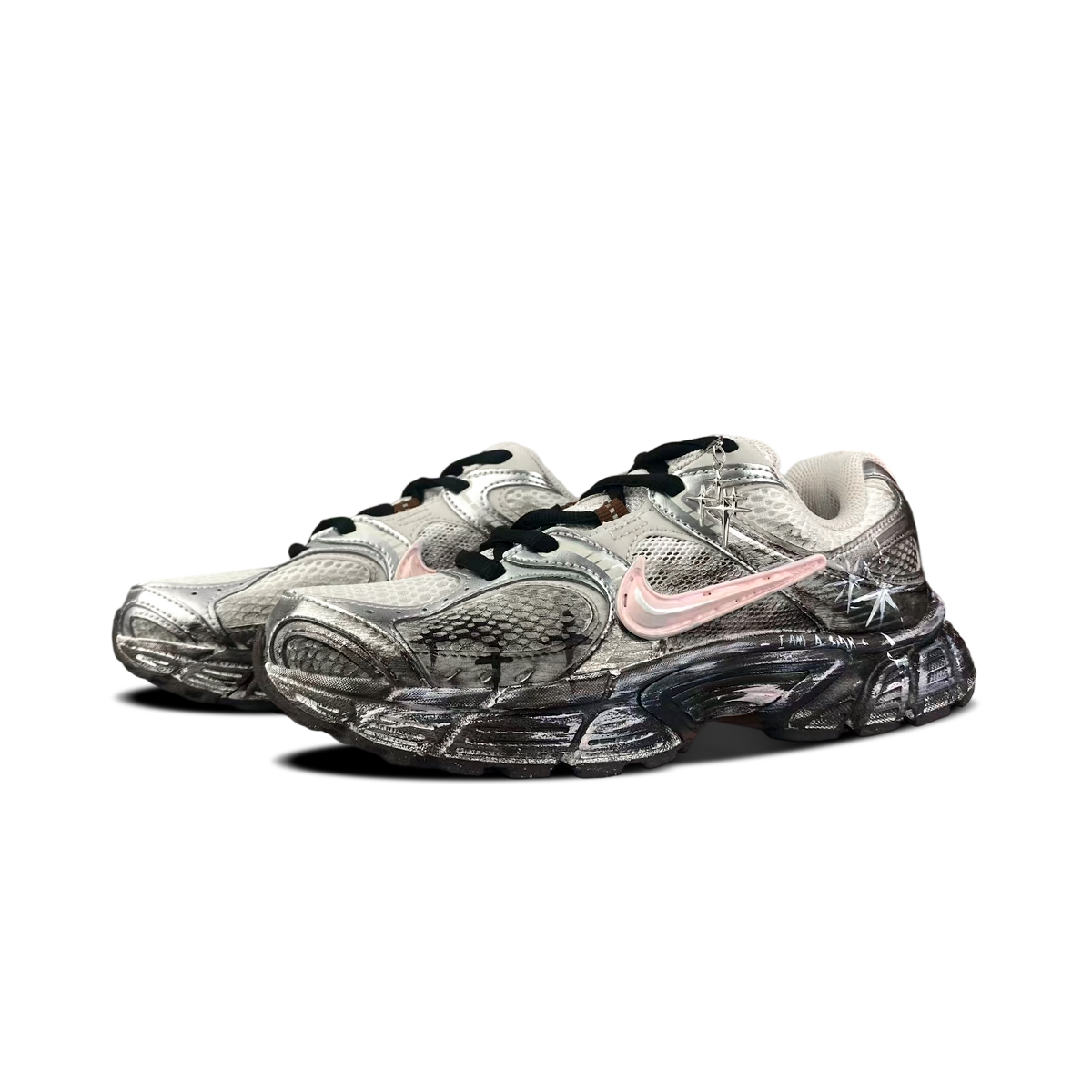 Nike V5 RNR Abrasion Resistant Breathable Abrasion Resistant Breathable Low top Running Shoes Women’s Silver Pink