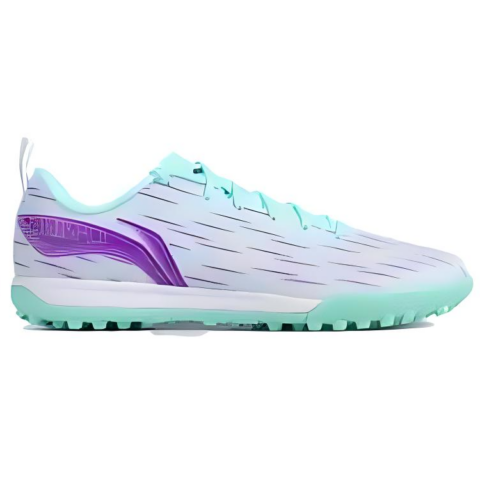 Li Ning Comfortable And Trendy TF Turf Artificial Turf Soccer Shoes Men’s Blue White Purple