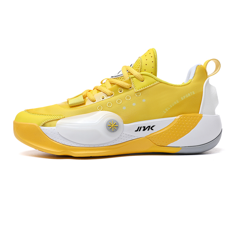JINLAIKE Cushioning Slip Resistant Abrasion Resistant Low top Basketball Shoes Unisex Yellow